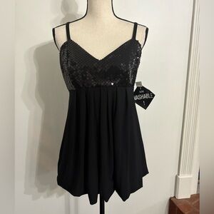 R&M Richards Elegant Black Sequin Top NWT SIZE 8